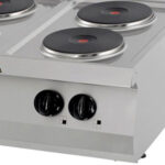 Heavy Duty Cooker - 4 Burners - Double Unit - 70cm Deep - Electric - imagine 4