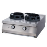 Premium Wok Cooker - 2 x 28,5 Cooking Rings - Double Unit - 90cm Deep - Gas