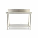 Stainless Steel Table - 160 x 70cm - Adjustable Height - with Backsplash