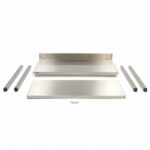 Stainless Steel Table - 100 x 70cm - Adjustable Height - with Backsplash - imagine 5