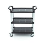 Serving Trolley – 3 Plastic Shelves – 86,5 x 42,5cm - imagine 2