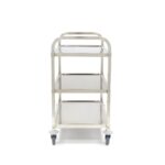 Stainless Steel Serving Trolley - 3 Shelves - imagine 3