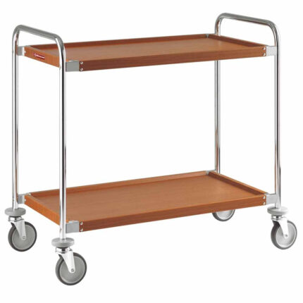 Trolley service "chromed-walnut", 2 levels