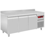 Wall ventilated refrigerated table, 3 doors GN 1/1, 405 liters