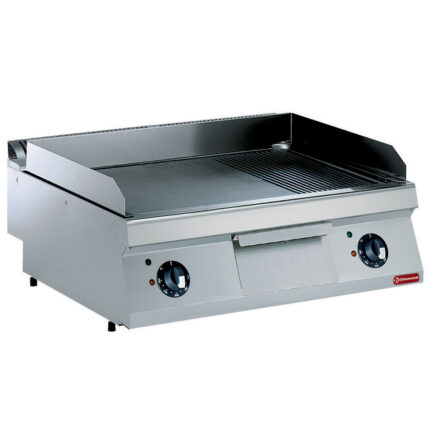 Electric cooking plate, 2/3 smooth, 1/3 grooved -TOP-