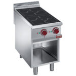 Electric stoves 2 induction hearths, open cupboard