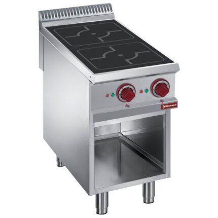 Electric stoves 2 induction hearths, open cupboard
