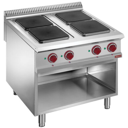 Electric stove, 4 plates on open cupboard
