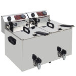 Electric table top fryer 2x 10 liters + tap