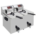 Electric table top fryer 2x 8 liters + tap