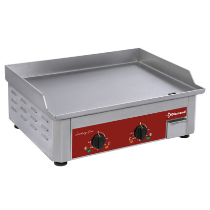 Electric griddle plate, double, stainless steel surface