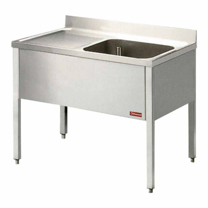 Sink 1 tank and 1 left draining board, with base