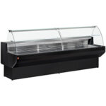 Refrigerated display counter curved glass, ventilated, with reserve - BLACK