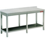 Work table with  undershelf + rear edge