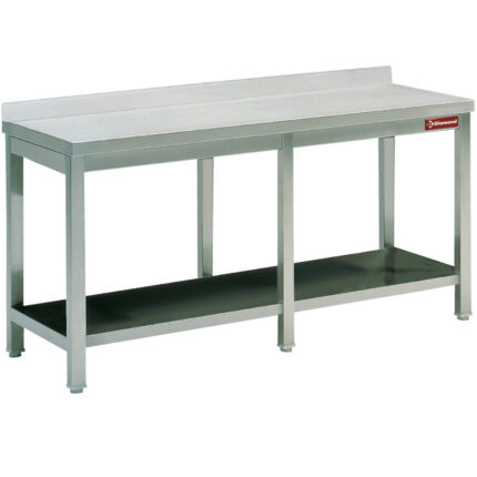 Work table with  undershelf + rear edge