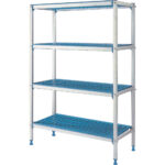 Linear rack in anodised aluminium 4 levels "Modular rack"