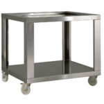 Imitation stainless steel support GL6/35-D, wheels, 2 with brakes
