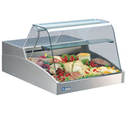 Refrigerated display counters - curved glass panel