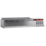 Topping shelf  5x GN 1/4 - 150 mm, with stainless steel lid
