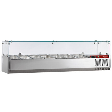 Refrigerated structure 7 x GN1/3 - 150 mm, with sneezeguard