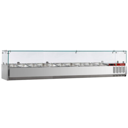 Refrigerated structure 9x GN 1/3 - 150 mm, with sneezeguard