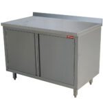 Table on neutral cupboard, hinged doors