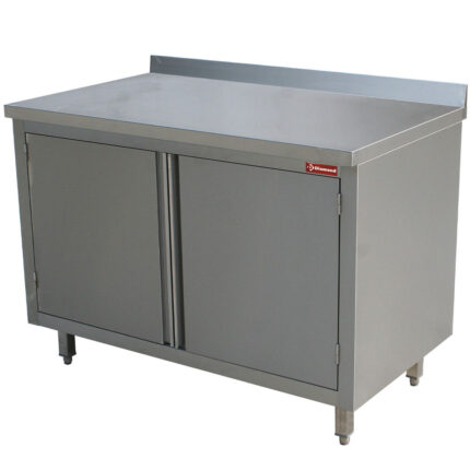 Table on neutral cupboard, hinged doors