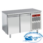Refrigerated table, ventilated, 2 doors EN 600x400 + stainless