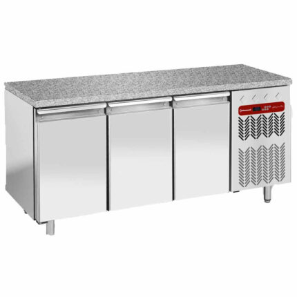 Freezing table, ventilated, 3 doors EN 600x400 - Granite top