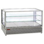 Panoramic refrigerated display, EN or GN "Table-Top", ventilated, 3 levels, INOX