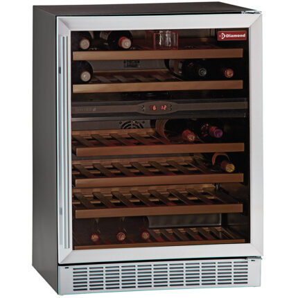 Glazed wine cellar, ventilated, 160 Lt., 2 T°, BLACK