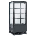 Ventilated display table model, 4 glazed sides, 4 levels, 80 litres - "Black"