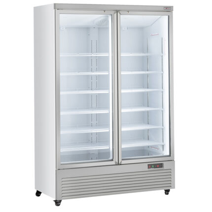 Vertical fridge showcase, 2 doors, 1085 liters - WHITE