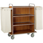 Stainless carriage with linen , 4 levels, 2 bags