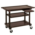 Trolley service, 3 levels. "wengé" wood, dressage shelf