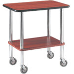 Trolley table, chromed feet, 2 levels, "birch "