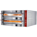 Electric oven, 2 chambers, 2x 6 pizzas Ø 350 mm + support