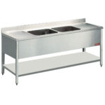 Sink 2 tanks, 2 drip pans + sill