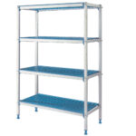 Linear rack in anodised aluminium 4 levels "Modular Rack"