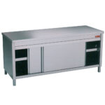Table on neutral cupboard - sliding doors