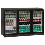 Ventilated bottle cooler, "Back Bar", 3 swing doors