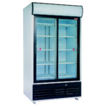 Drink display double sliding doors, 857 liters, with lightbox
