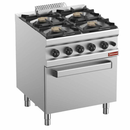 Gas range 4 burners, with oven GN 2/1