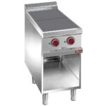 Electric stoves 4 plates aligned with the top, on open cupboard