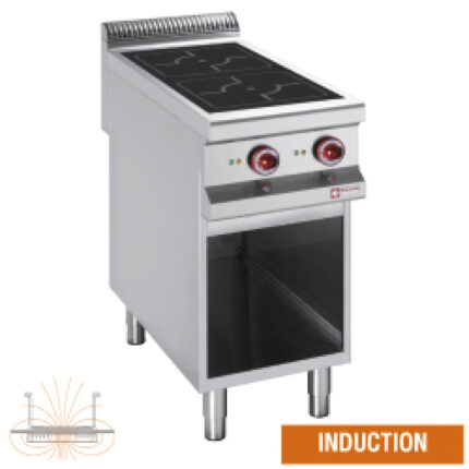 Electric stoves 2 induction hearths, open cupboard