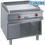 El. fry top 2/3 smooth & 1/3 grooved, chromium-plated, module 1/1, open cupboard