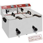 Electric table top fryer 2x 8 liters + tap