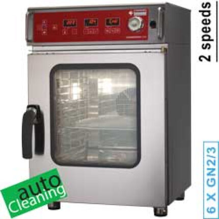 Electric oven, programmable steam/convection, 6x GN2/3